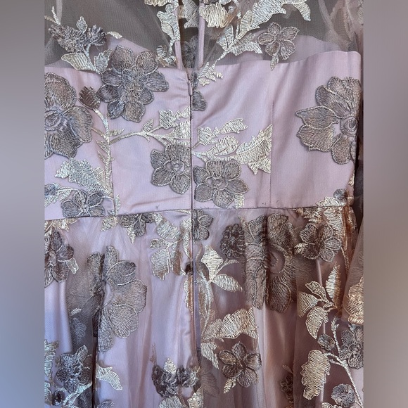 Eliza J floral sheer dress wedding 6 pink rosegold - Picture 5 of 7
